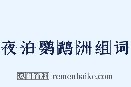 夜泊鹦鹉洲组词是什么意思的图片